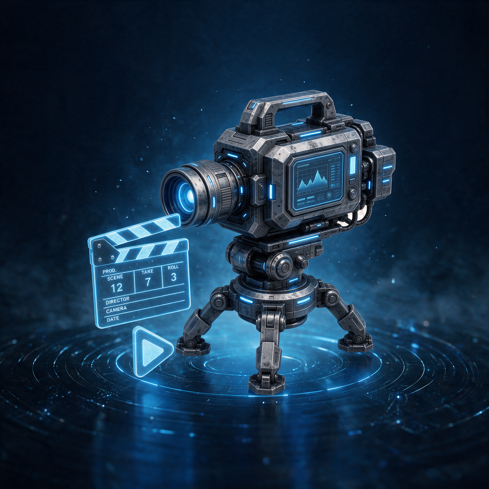 ИИ-видео и контент — 3D-визуализация кинокамеры